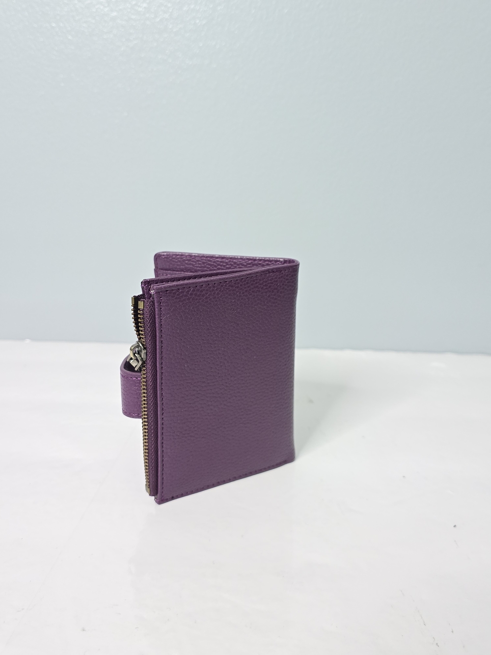 Purple Faux Leather Snap Wallet with Zipper Coin Pocket - Picture 6 of 6